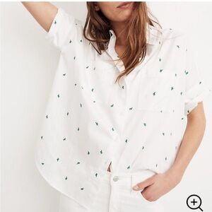 Madewell Embroidered Cactus Courier Shirt Size S